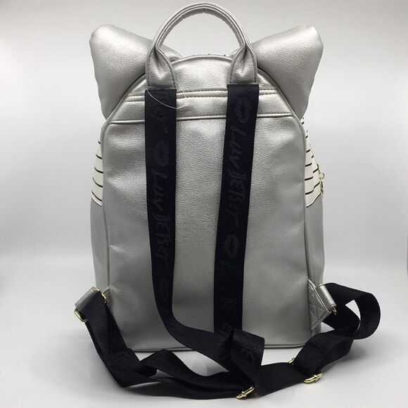 Luv Betsey By Betsey Johnson Silver and Pink Kitty Cat Face Backpack - Picture 5 of 17